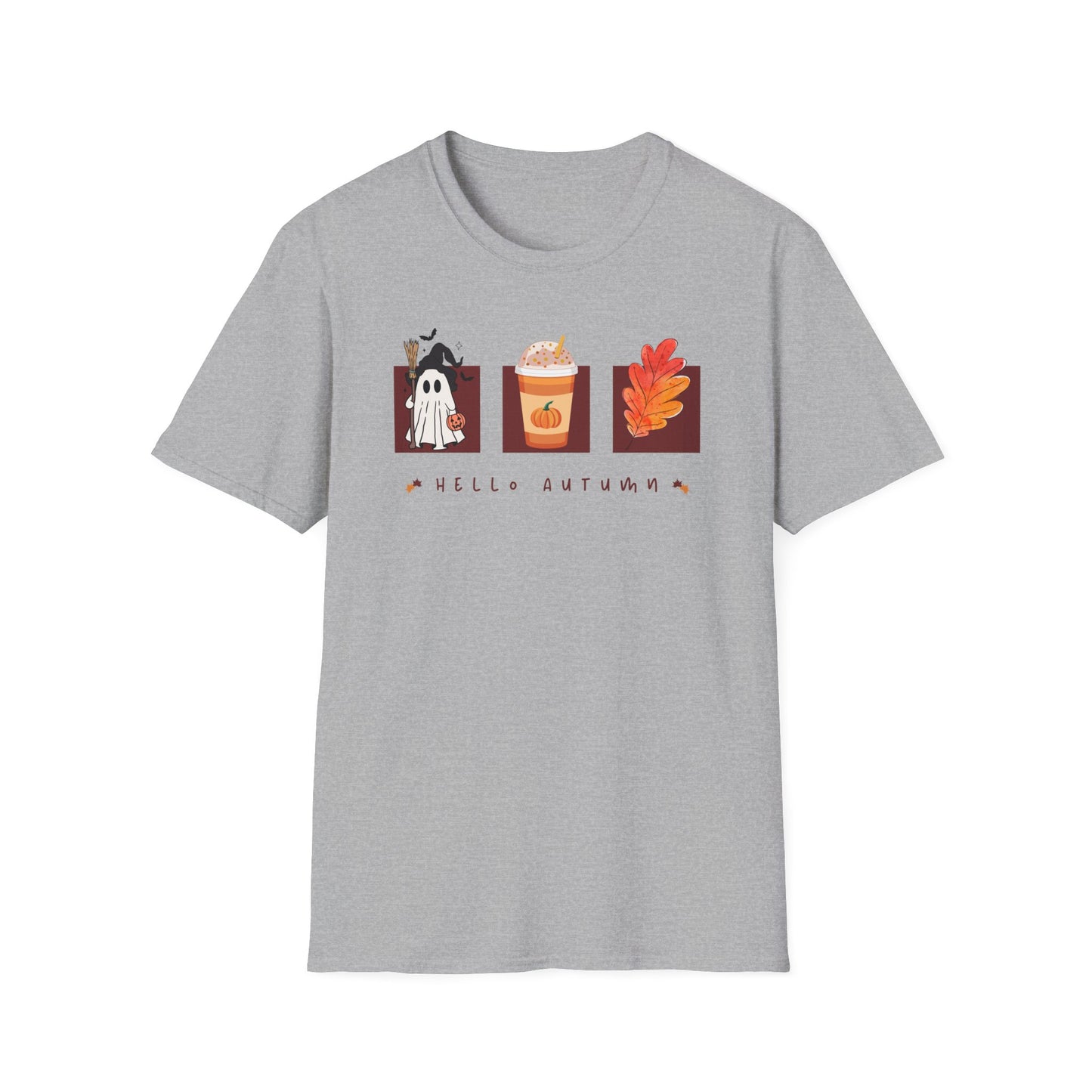Fall Season Holdiay T-Shirt - Halloween Pumpkin Spice Leaf Design
