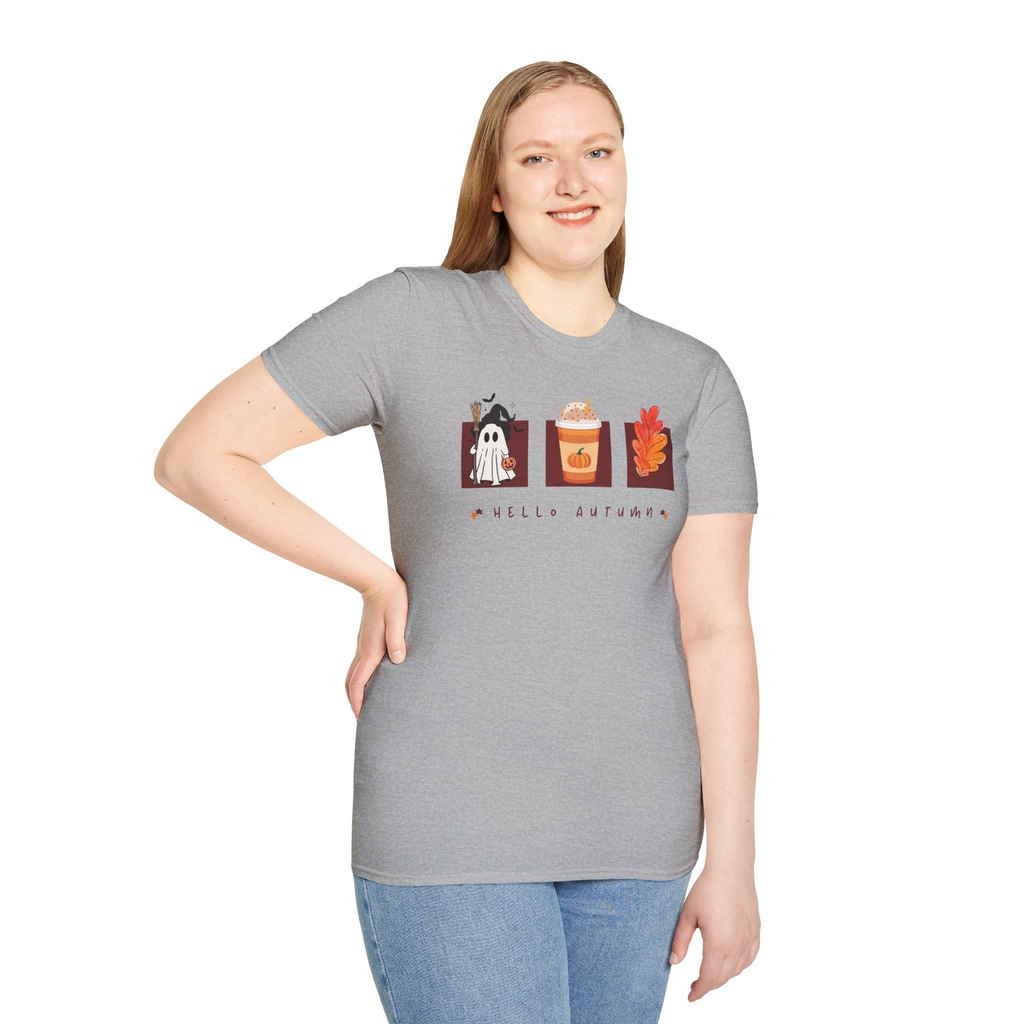 Fall Season Holdiay T-Shirt - Halloween Pumpkin Spice Leaf Design
