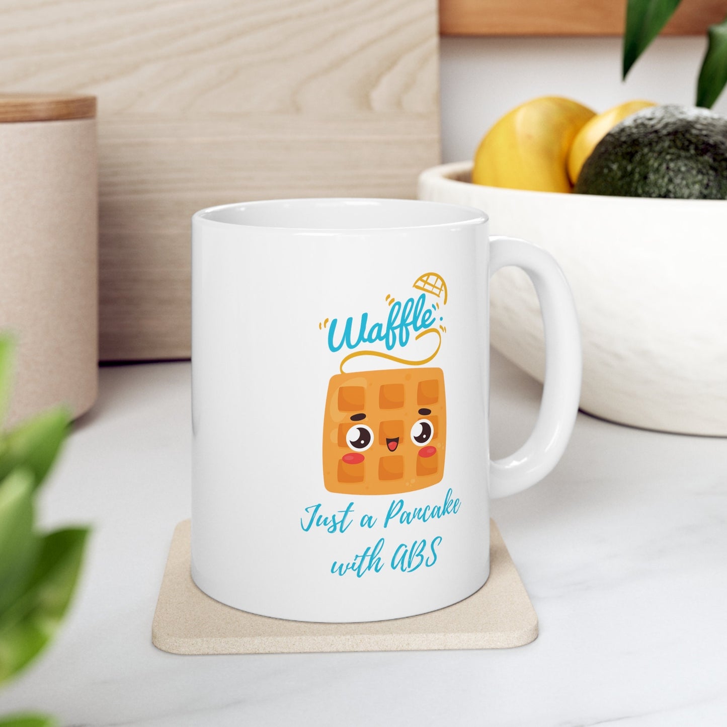 Waffle lover coffee cup, waffles are pancakes with abs, Love waffles, breakfast mug, funny coffee cup, gift for him her, cute waffle