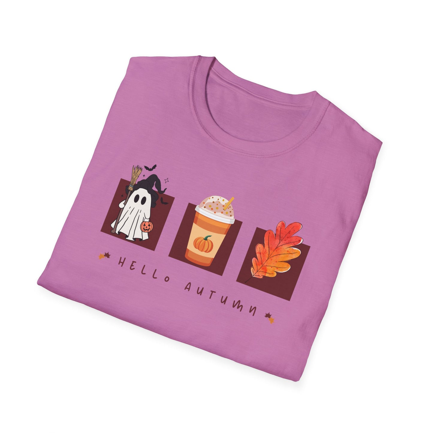 Fall Season Holdiay T-Shirt - Halloween Pumpkin Spice Leaf Design