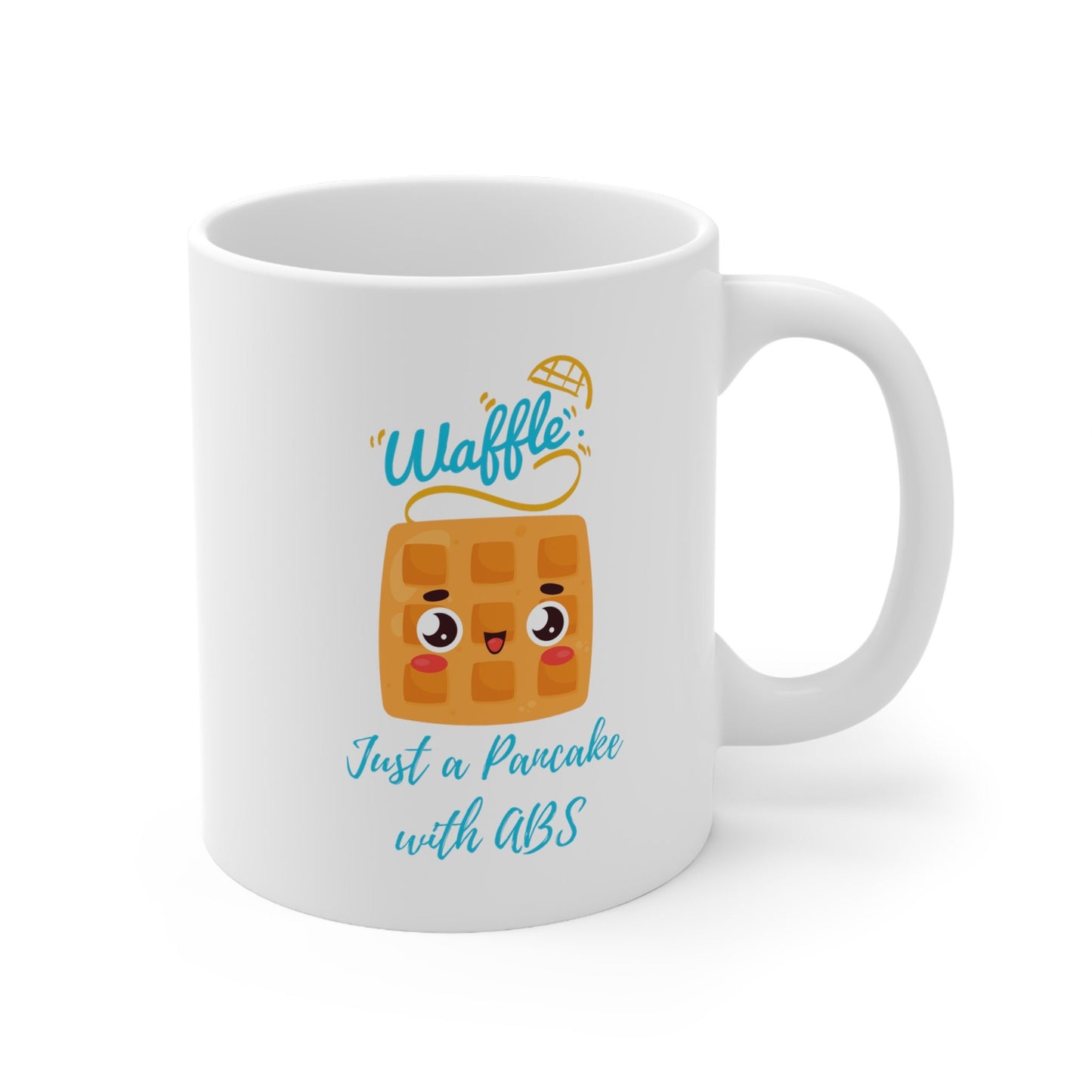 Waffle lover coffee cup, waffles are pancakes with abs, Love waffles, breakfast mug, funny coffee cup, gift for him her, cute waffle