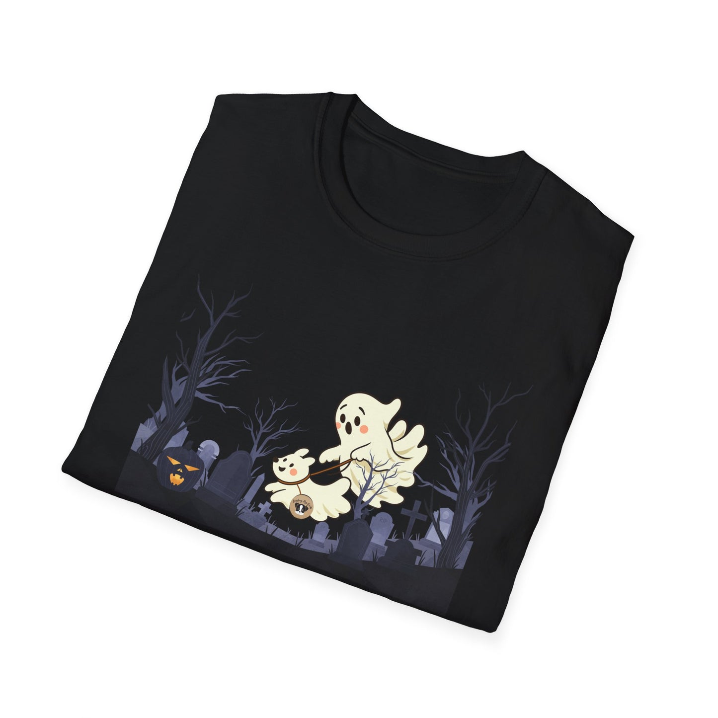 Halloween Cemetery Dog Walking Unisex T-Shirt