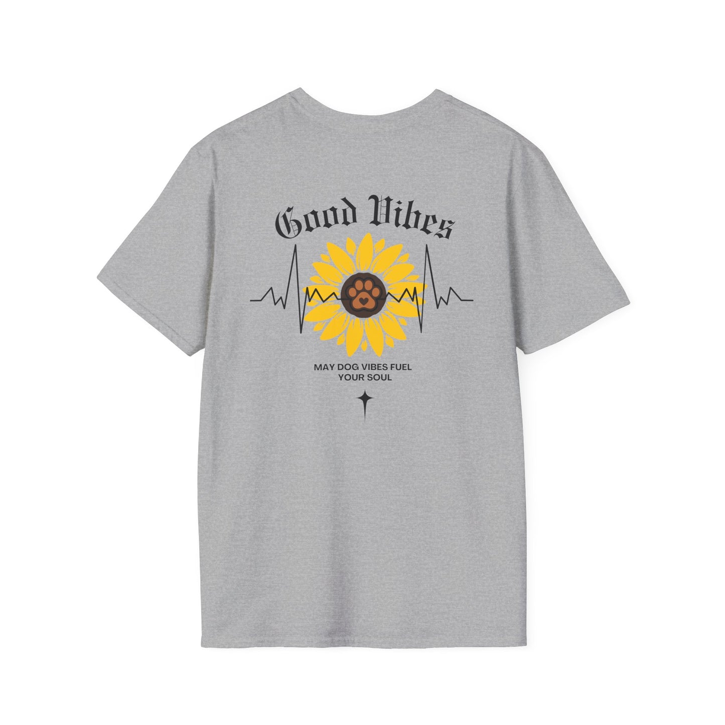 Sunflower Paw Print Good Vibes Unisex T-Shirt