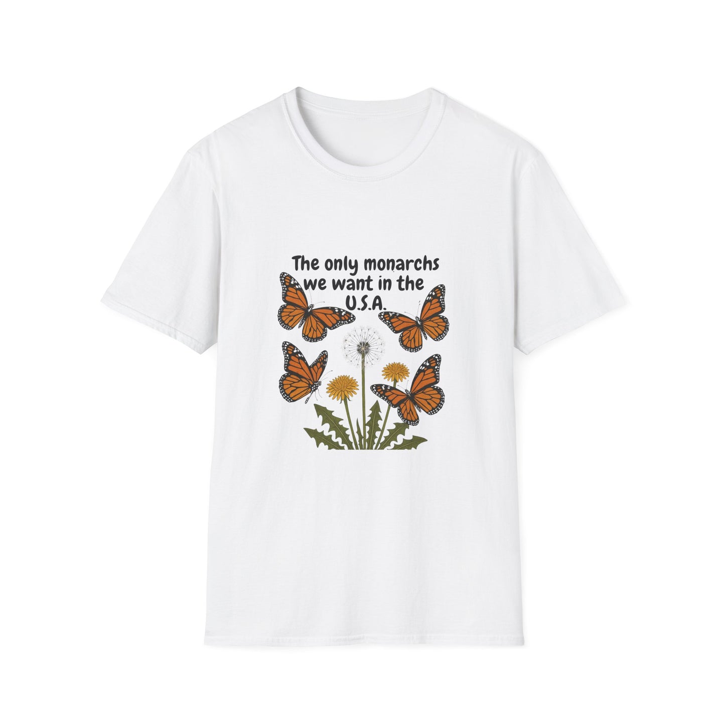 Butterfly Monarchs Protest Tee, Citizens Against Trump Shirt, No Kings Activist Top, Political Resistance Unisex Softstyle T-Shirt,