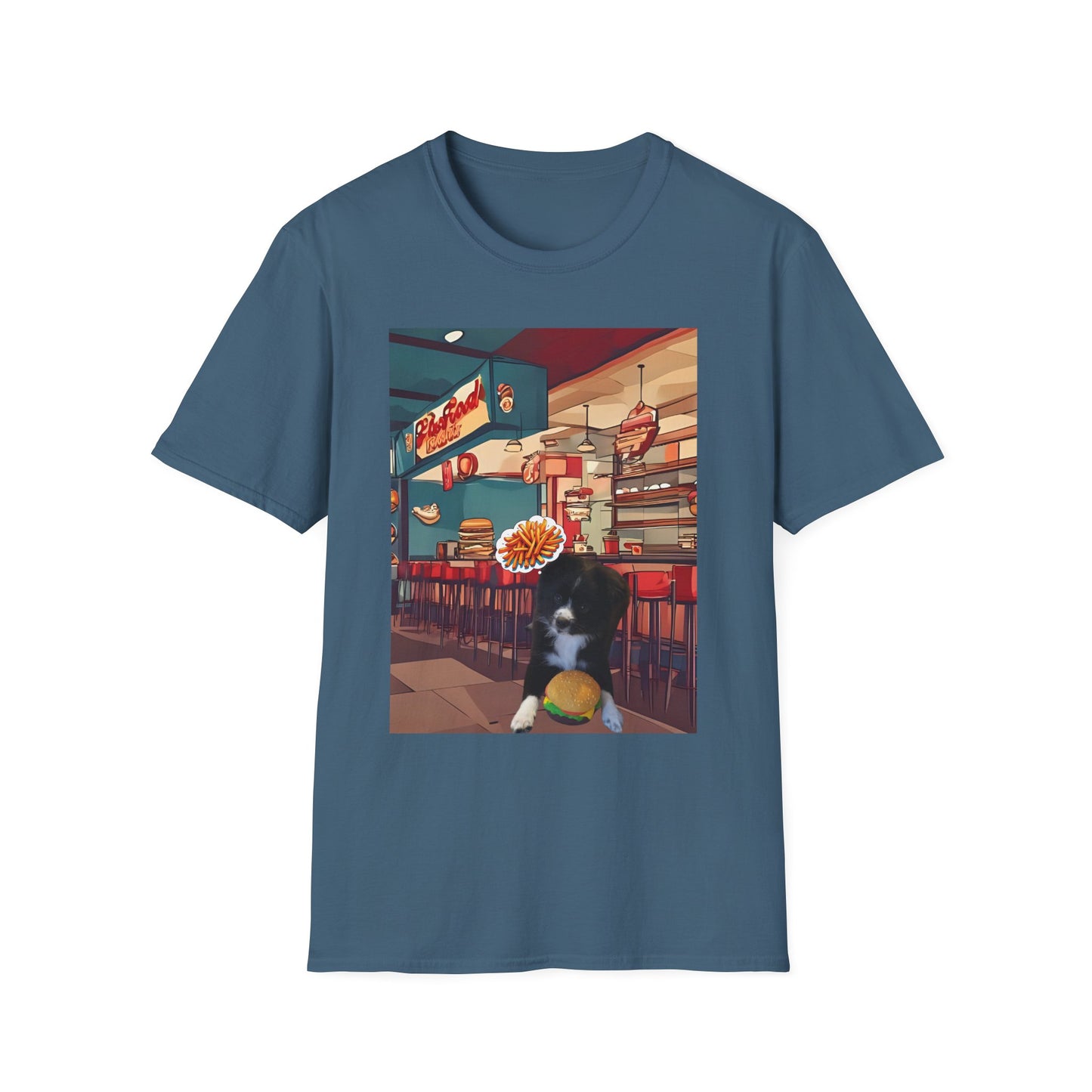 Whimsical Pet Café Unisex T-Shirt, Cute Animal Tee, Gift for Dog Lovers, Fun Casual Wear, Quirky Graphic Shirt, Pet-Themed Apparel