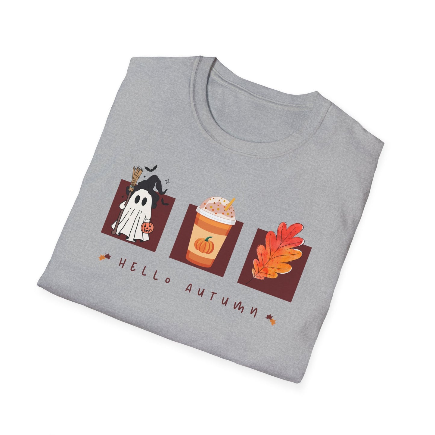 Fall Season Holdiay T-Shirt - Halloween Pumpkin Spice Leaf Design