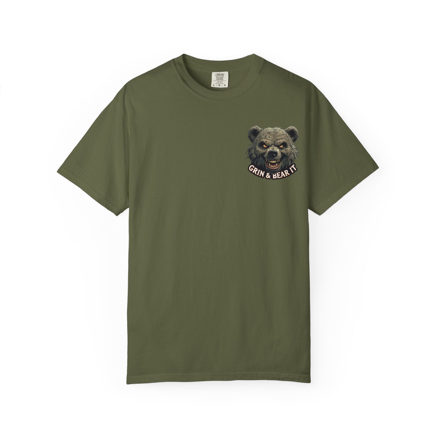 Climate Change Satirical Grin and Bear It T-shirt, Toxic Grinning Bear Tee, Environmental Disaster Shirt, Activist Conservation Apparel