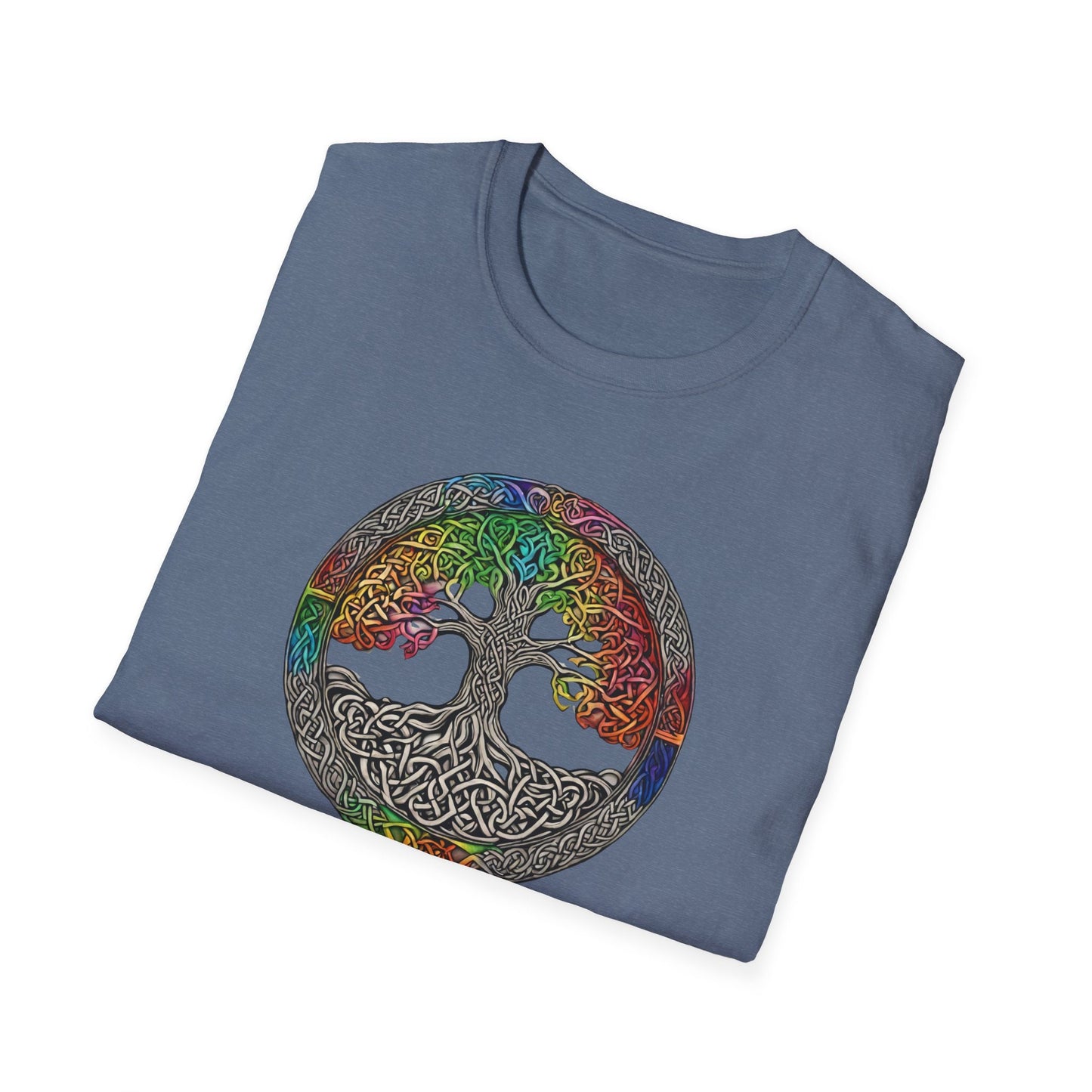 Celtic Tree of Life, Rainbow infused tree of life, Self Love symbol, Gift for her, Gift for him, Unisex Softstyle T-Shirt