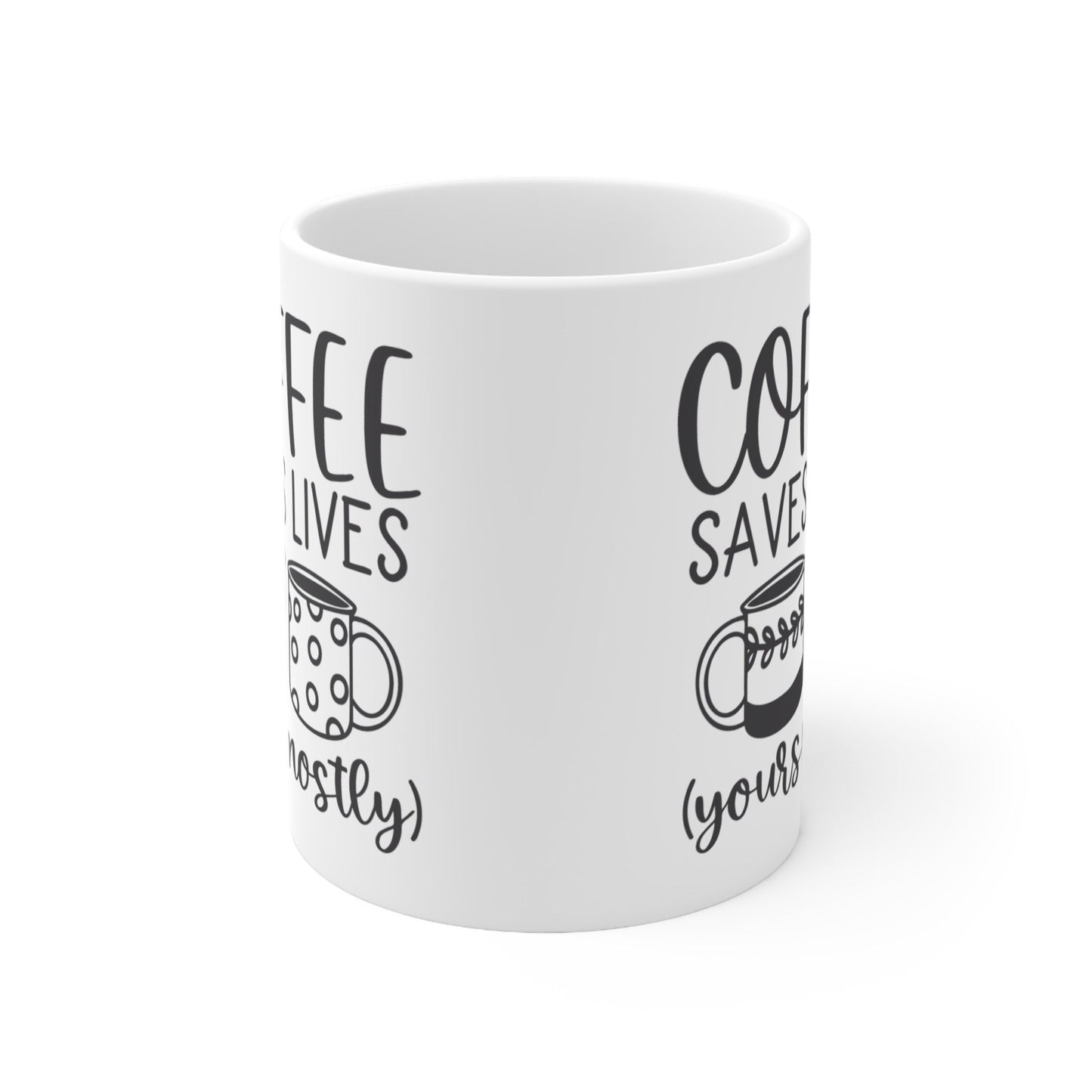 Caffeine Junkie Mug, Coffee saves lives mug, funny coffee mug, gift for him her, coffee lover mug, birthday gift