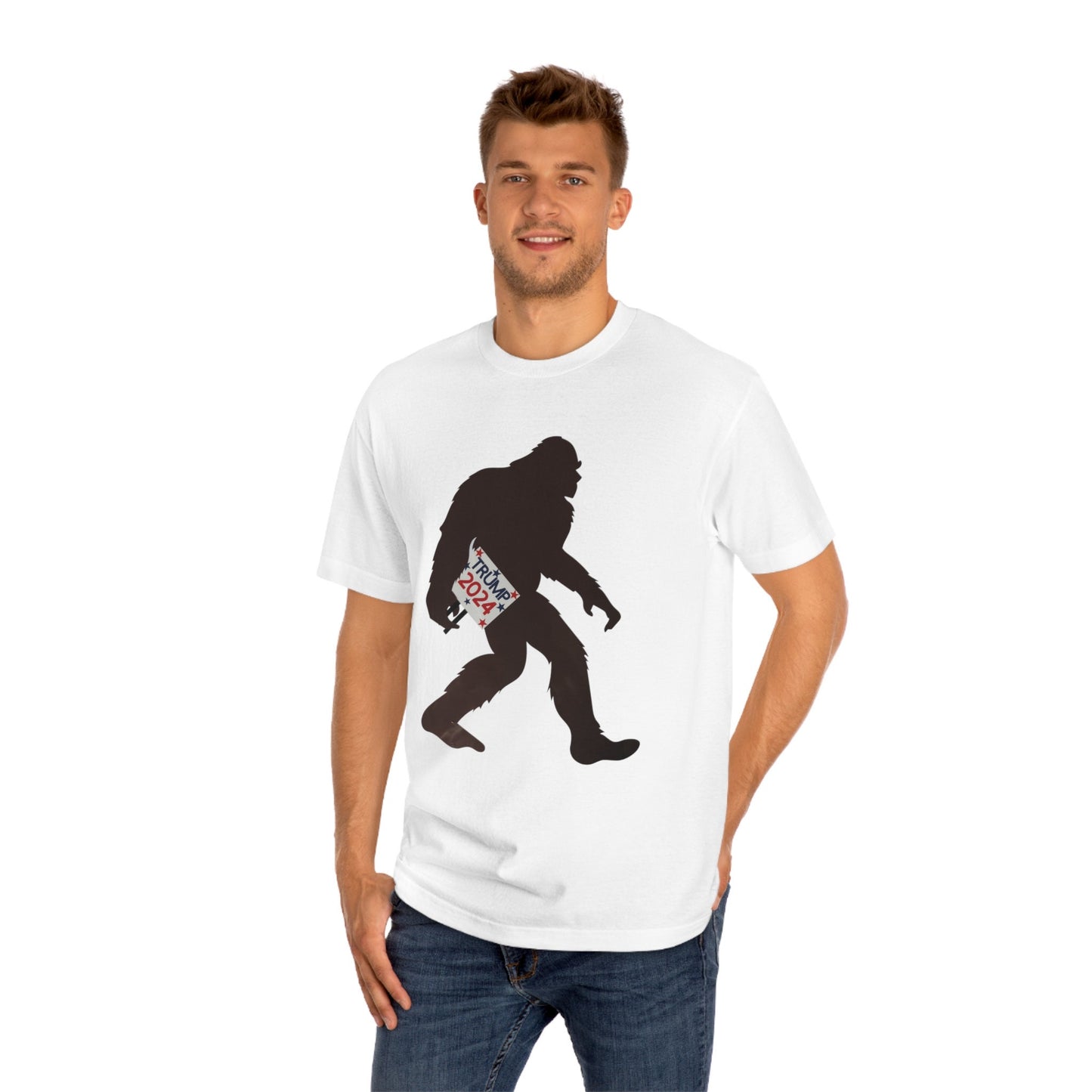 Trump Bigfoot T-shirt, trump yard sign, bigfoot stealing trump yard sign, bigfoot trump supporter,