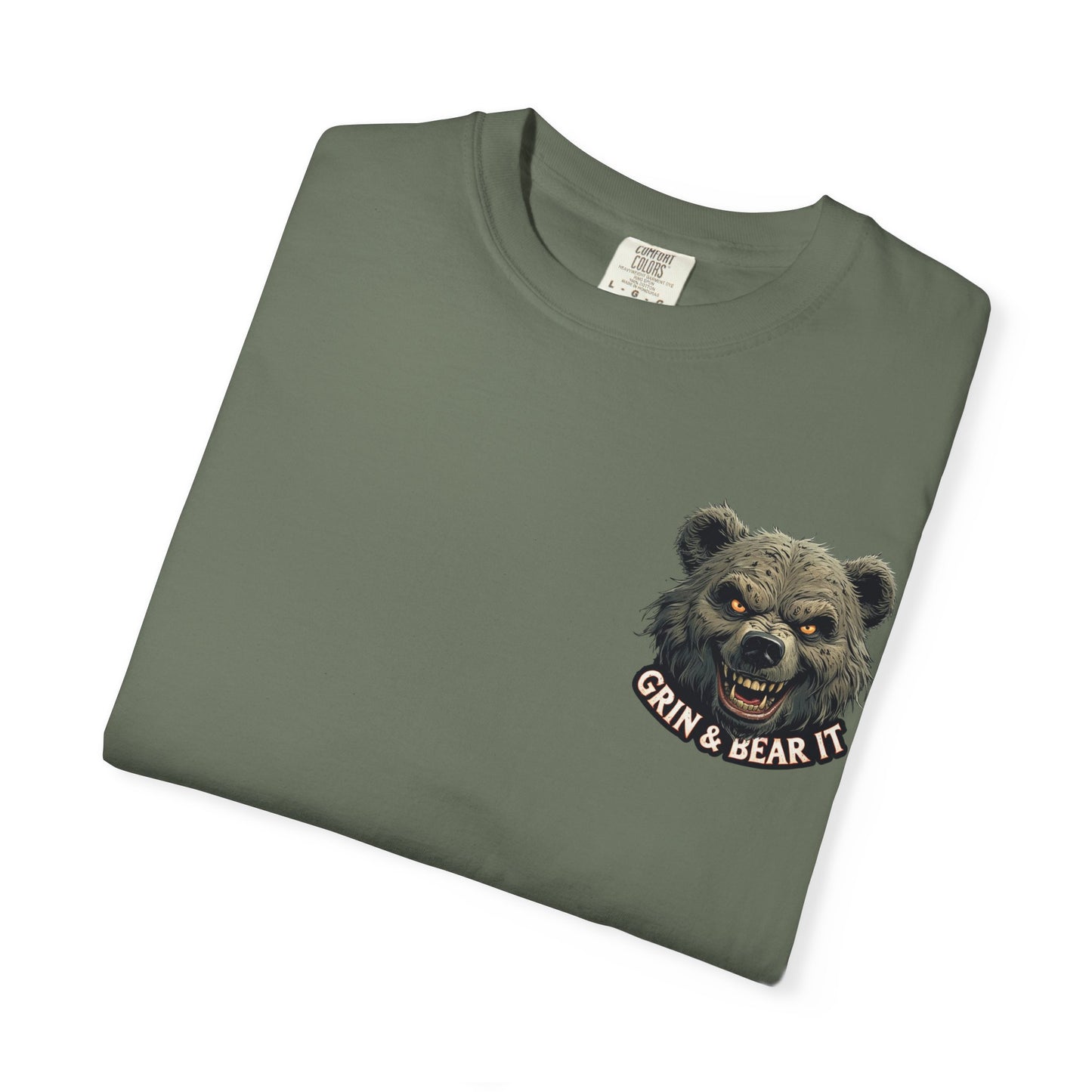 Climate Change Satirical Grin and Bear It T-shirt, Toxic Grinning Bear Tee, Environmental Disaster Shirt, Activist Conservation Apparel