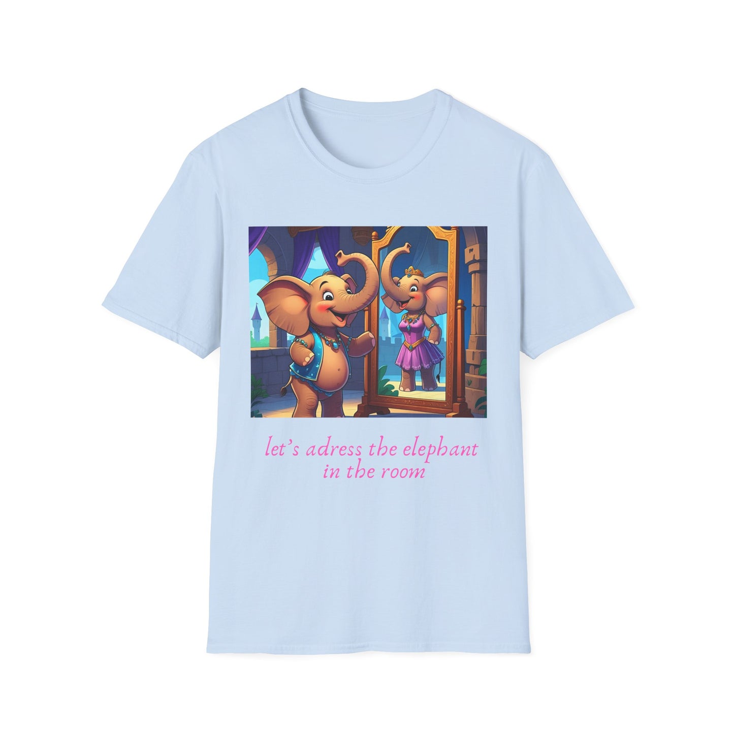 Elephant in the Room T-Shirt - Fun Unisex Softstyle Tee, Inspirational Shirt, Cute Animal Top, Unique Gift for All Ages