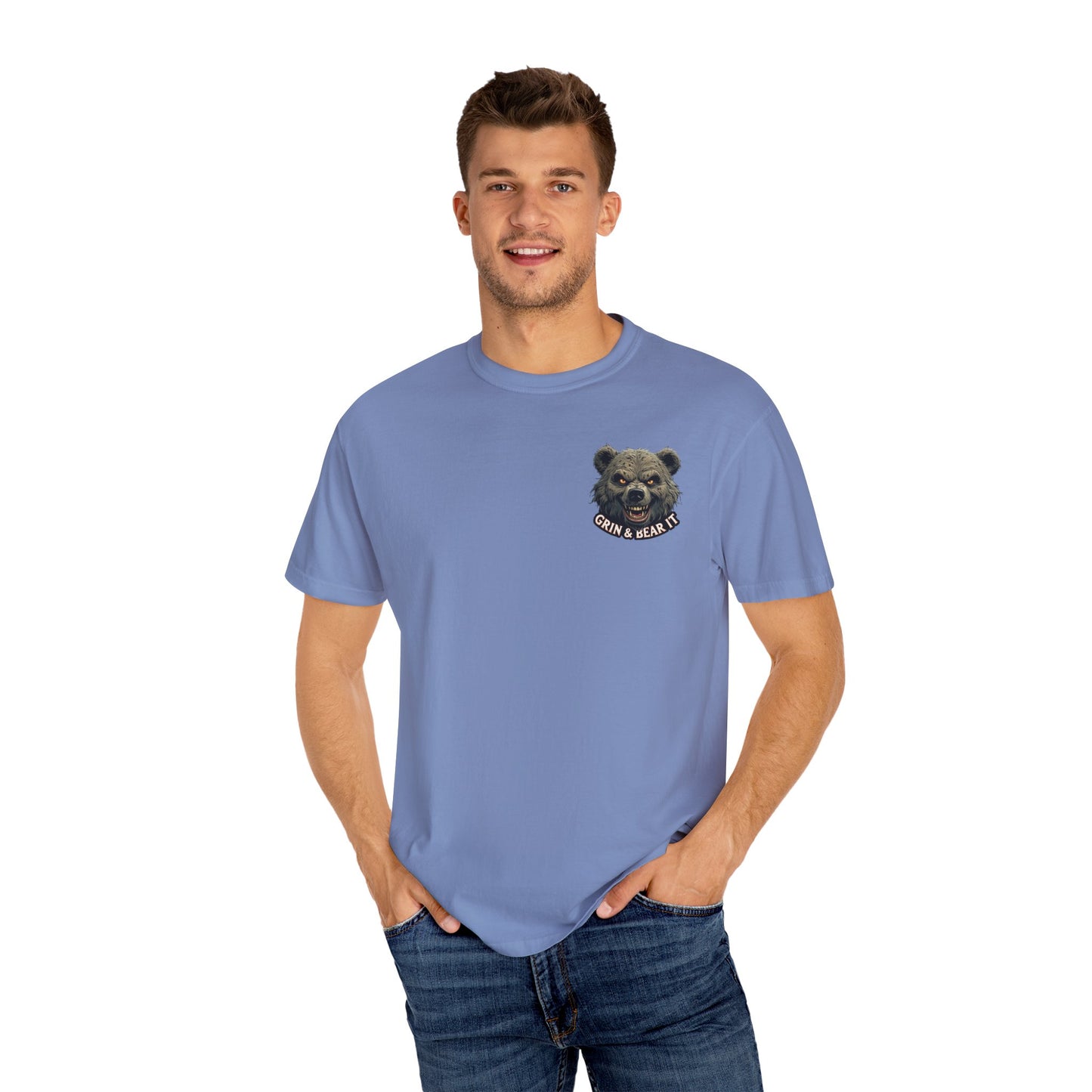 Satirical Stock Market Crash Unisex Tee, Funny Grin & Bear It Tshirt, Financial Crisis Shirt, Market Meltdown Top, Wall Street Humor Gift