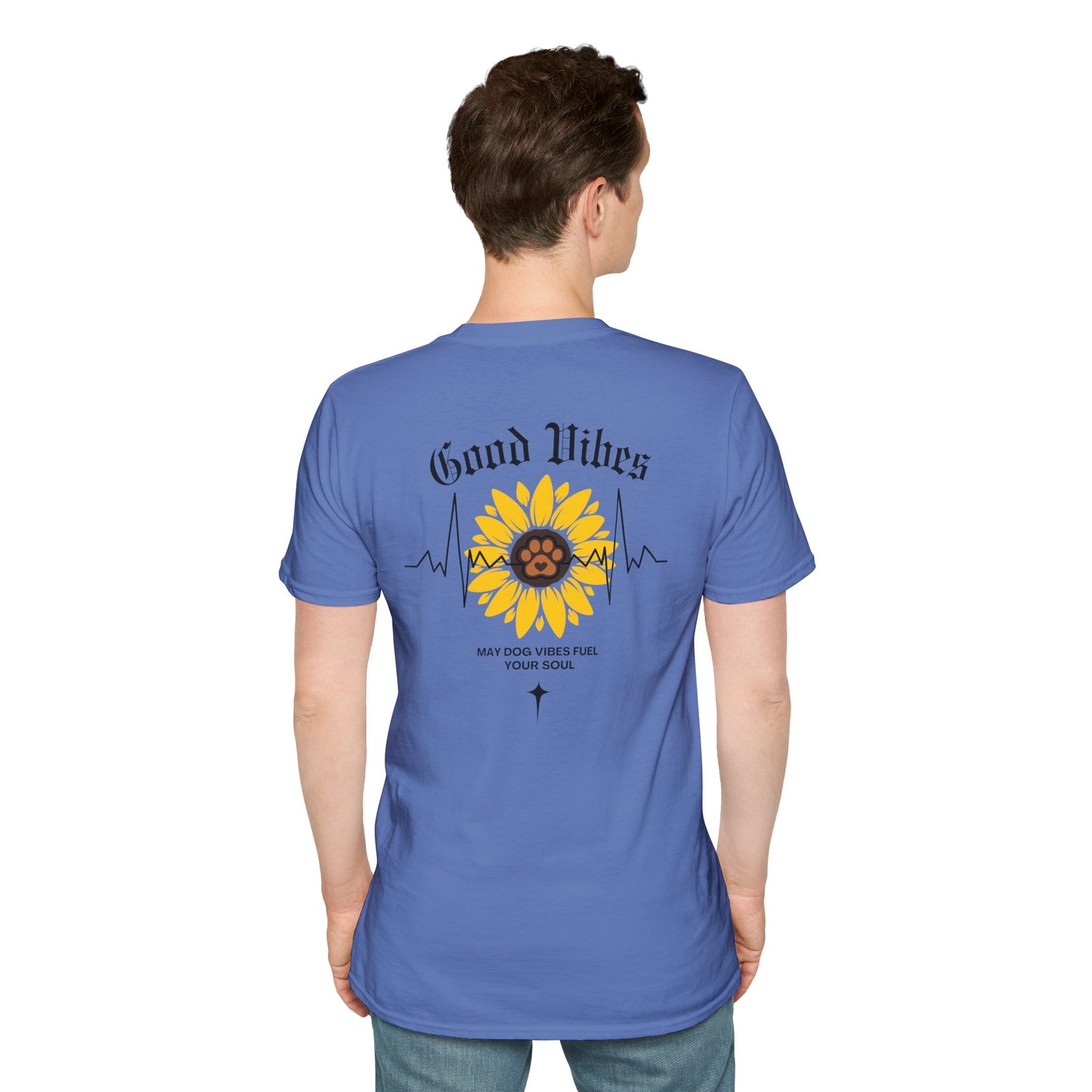 Sunflower Paw Print Good Vibes Unisex T-Shirt