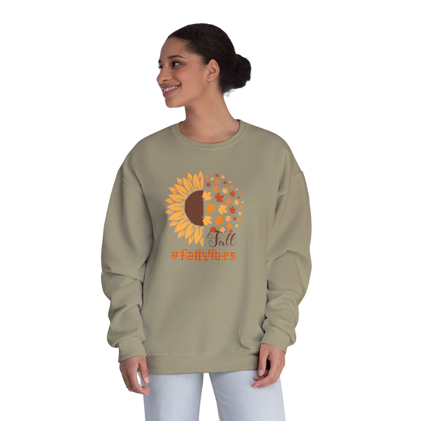 Favorite season fall, Fall Vibes, Fall Season Sweatshirt, Sunflower,  leaves, Fall sweatshirt, girlfriend gift, Unisex Crewneck Sweatshirt