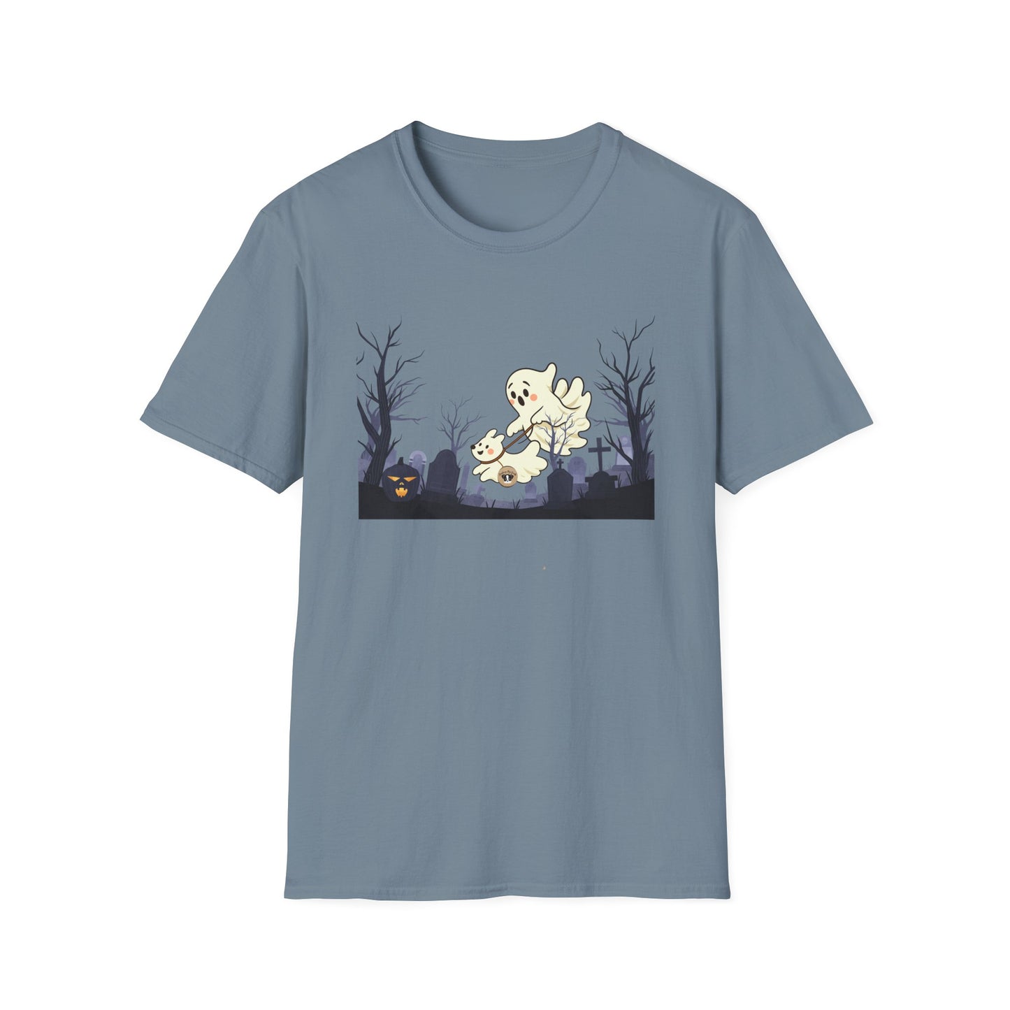 Halloween Cemetery Dog Walking Unisex T-Shirt