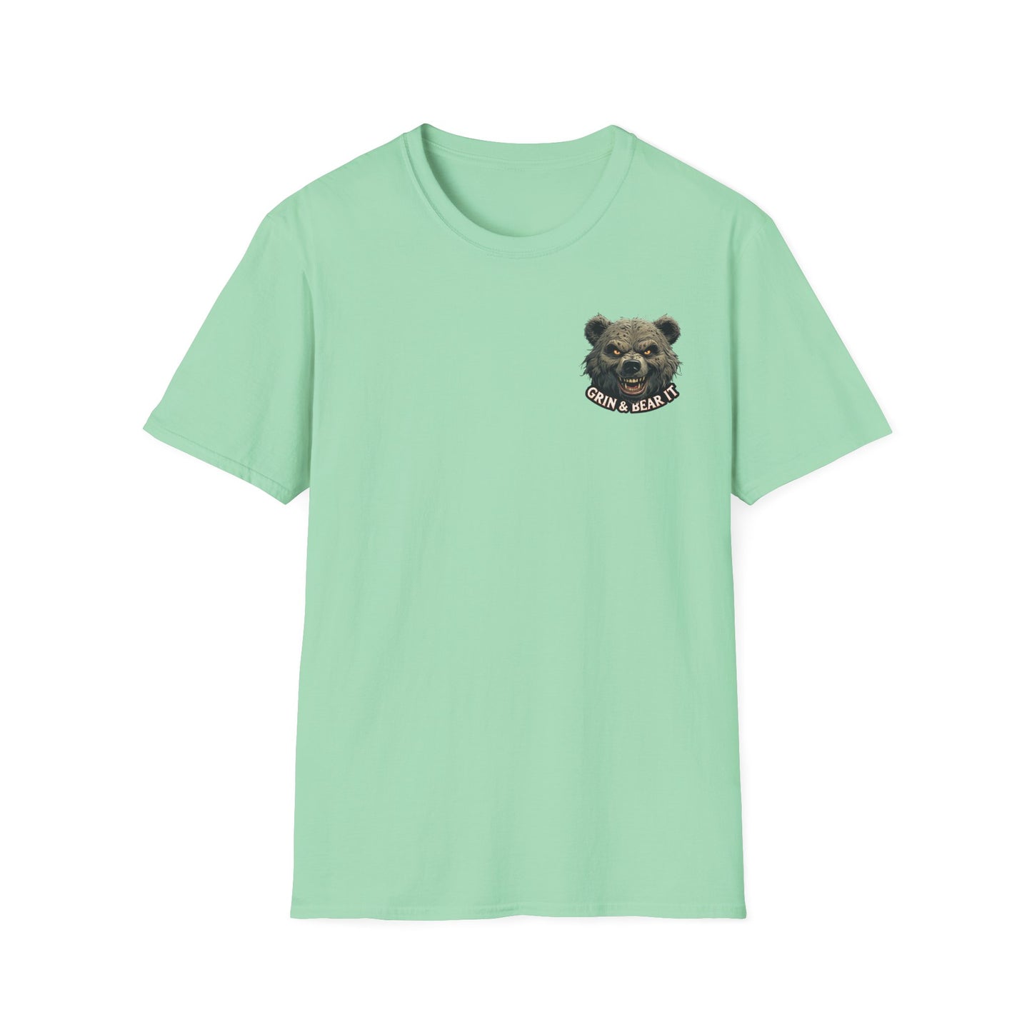 Climate Change Awareness Unisex Softstyle T-Shirt - Grin and Bear it Shirt, Environmental Activist Tee, Save the Planet Top, Nature Lover