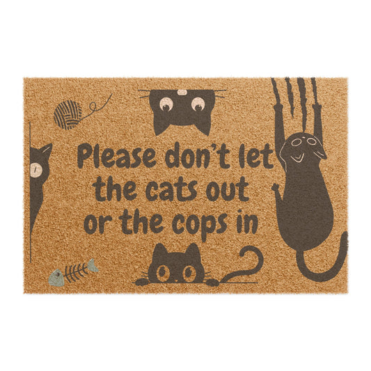 Whimsical Cat Doormat - Funny Entryway Rug, Cat Lover Gift, Pet Humor Decor, Housewarming Present, Indoor/Outdoor Mat