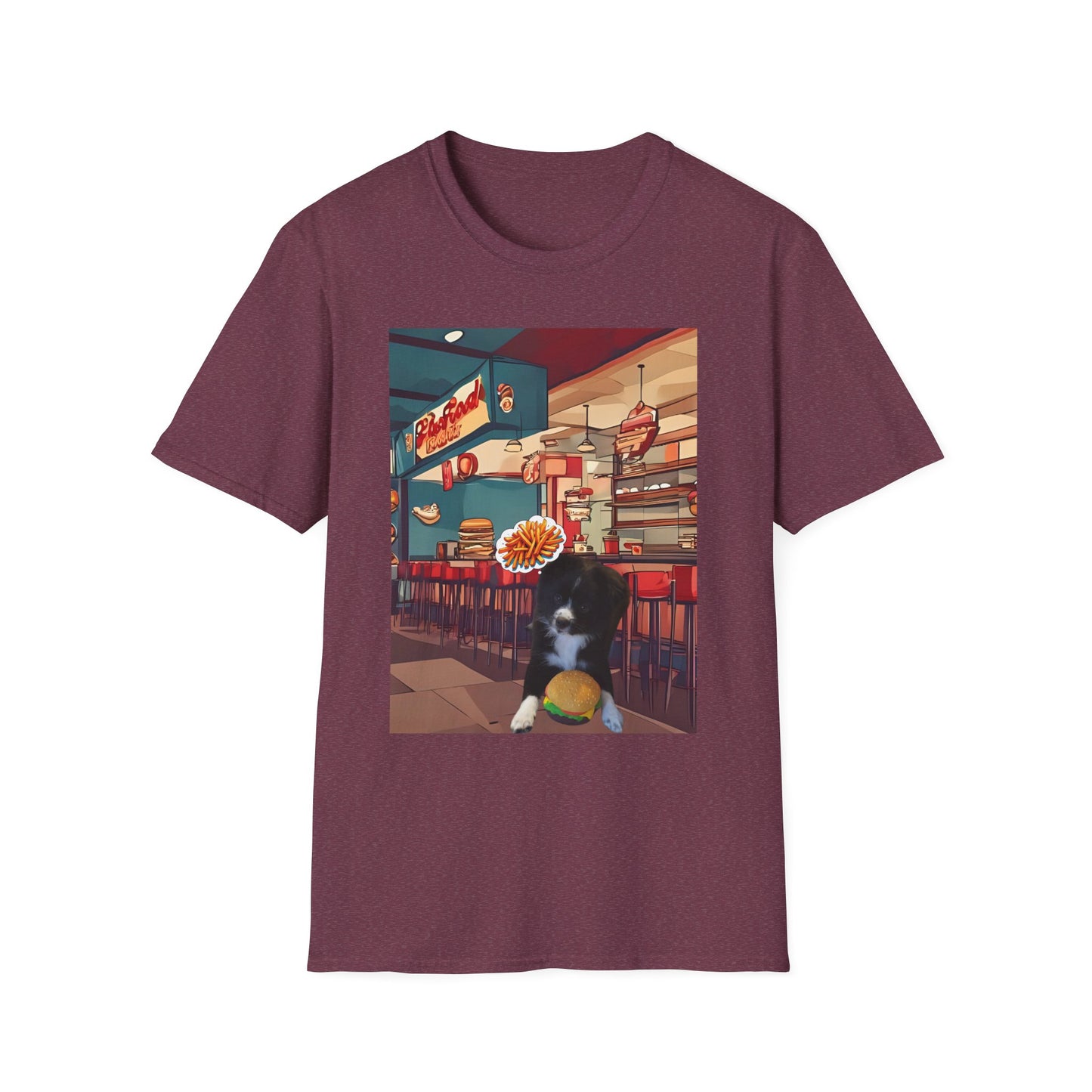 Whimsical Pet Café Unisex T-Shirt, Cute Animal Tee, Gift for Dog Lovers, Fun Casual Wear, Quirky Graphic Shirt, Pet-Themed Apparel