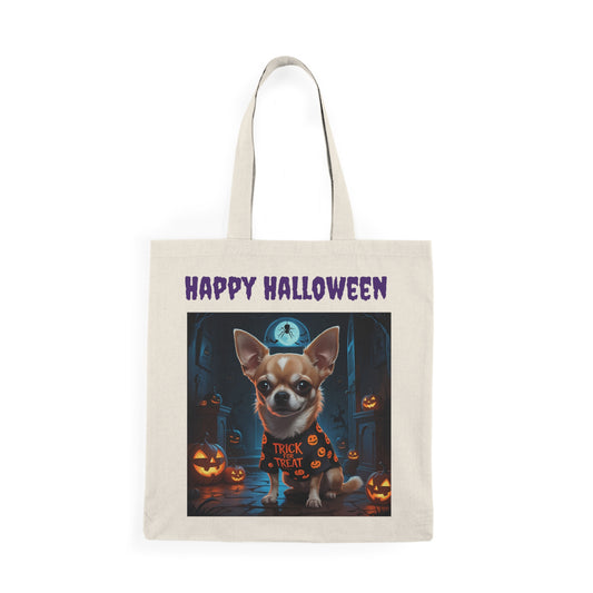 Halloween Dog Tote Bag, Trick or Treat Bag, Cute Chihuahua Shopper, Fall Fashion, Gift for Dog Lovers