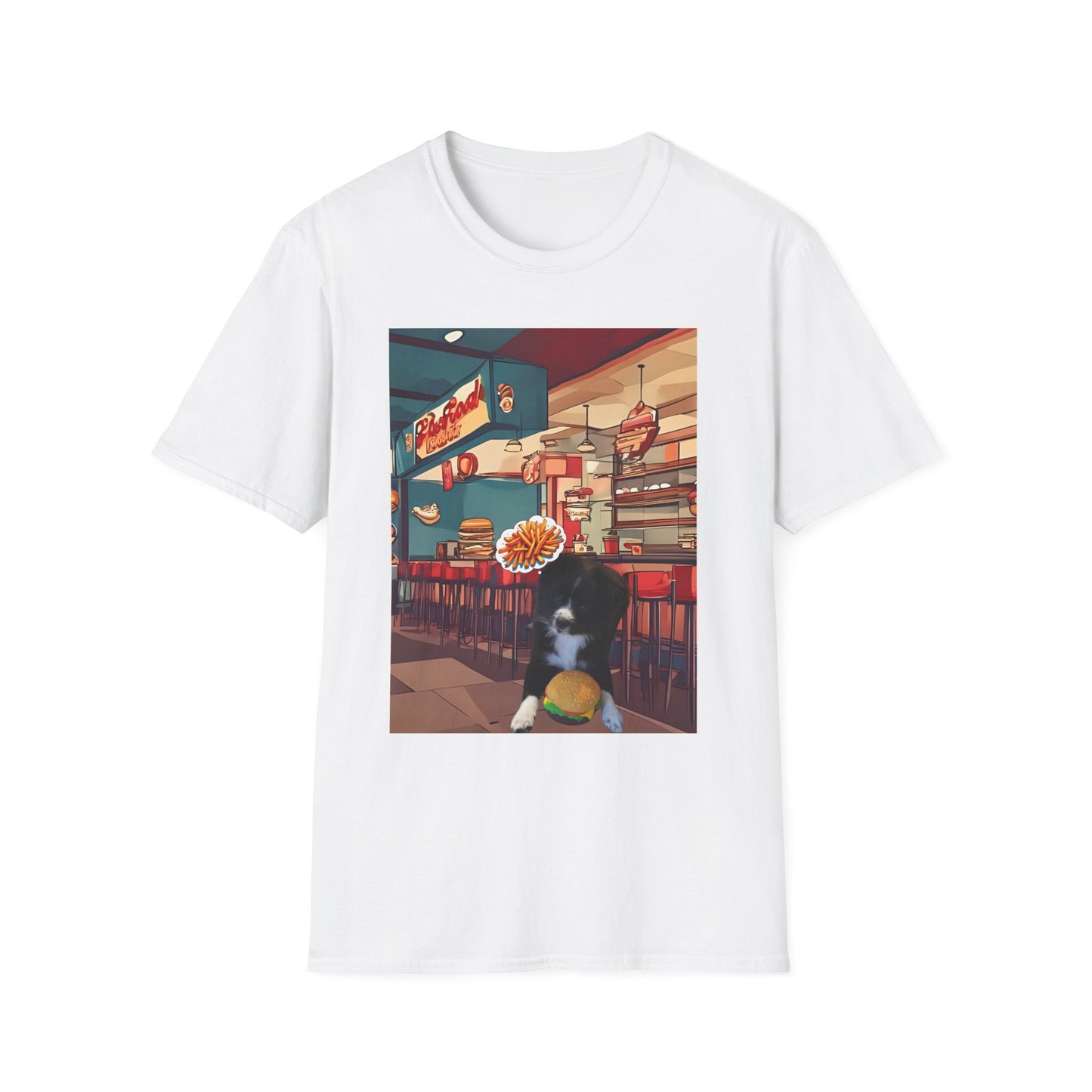 Whimsical Pet Café Unisex T-Shirt, Cute Animal Tee, Gift for Dog Lovers, Fun Casual Wear, Quirky Graphic Shirt, Pet-Themed Apparel