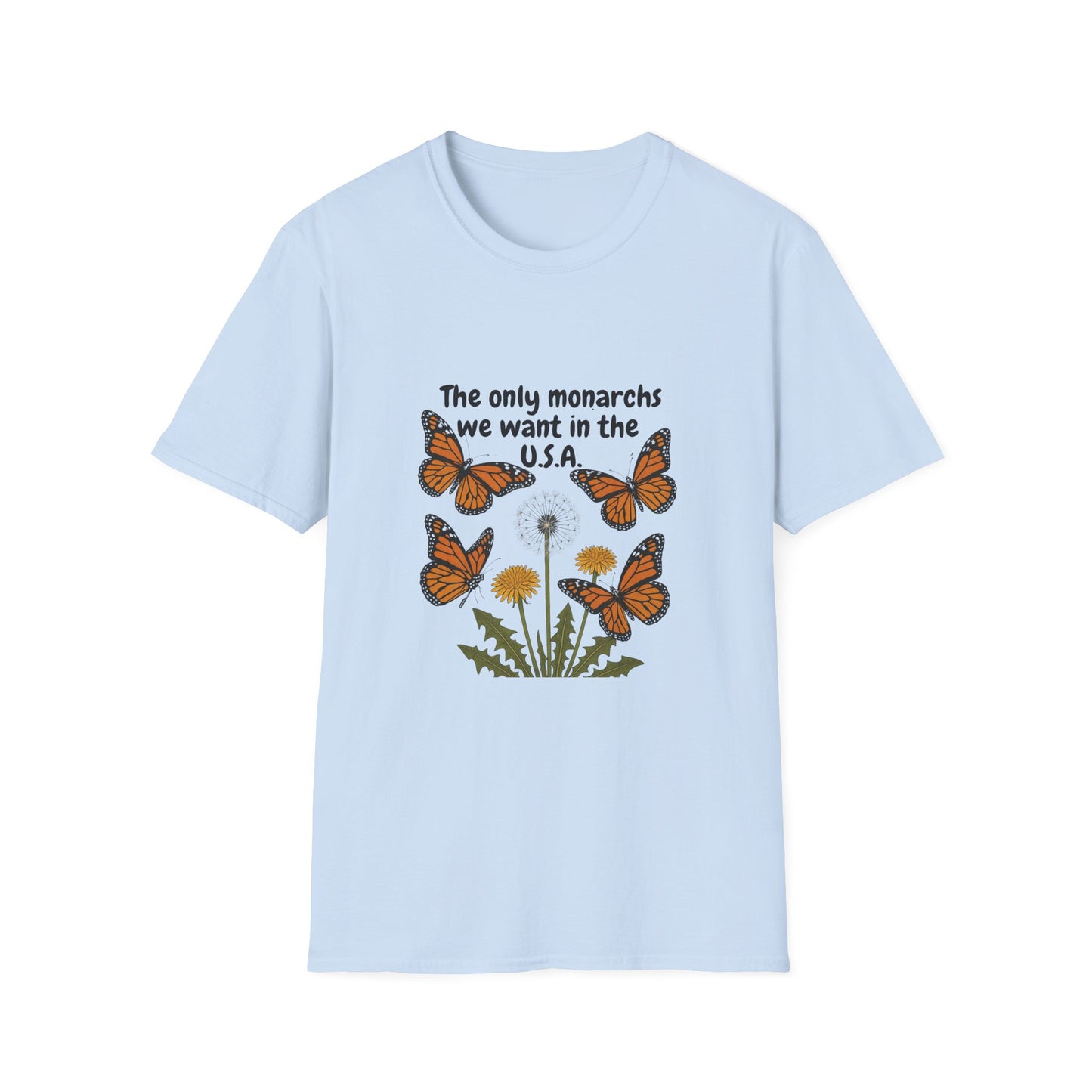 Butterfly Monarchs Protest Tee, Citizens Against Trump Shirt, No Kings Activist Top, Political Resistance Unisex Softstyle T-Shirt,