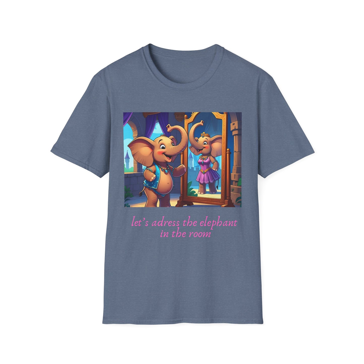 Elephant in the Room T-Shirt - Fun Unisex Softstyle Tee, Inspirational Shirt, Cute Animal Top, Unique Gift for All Ages