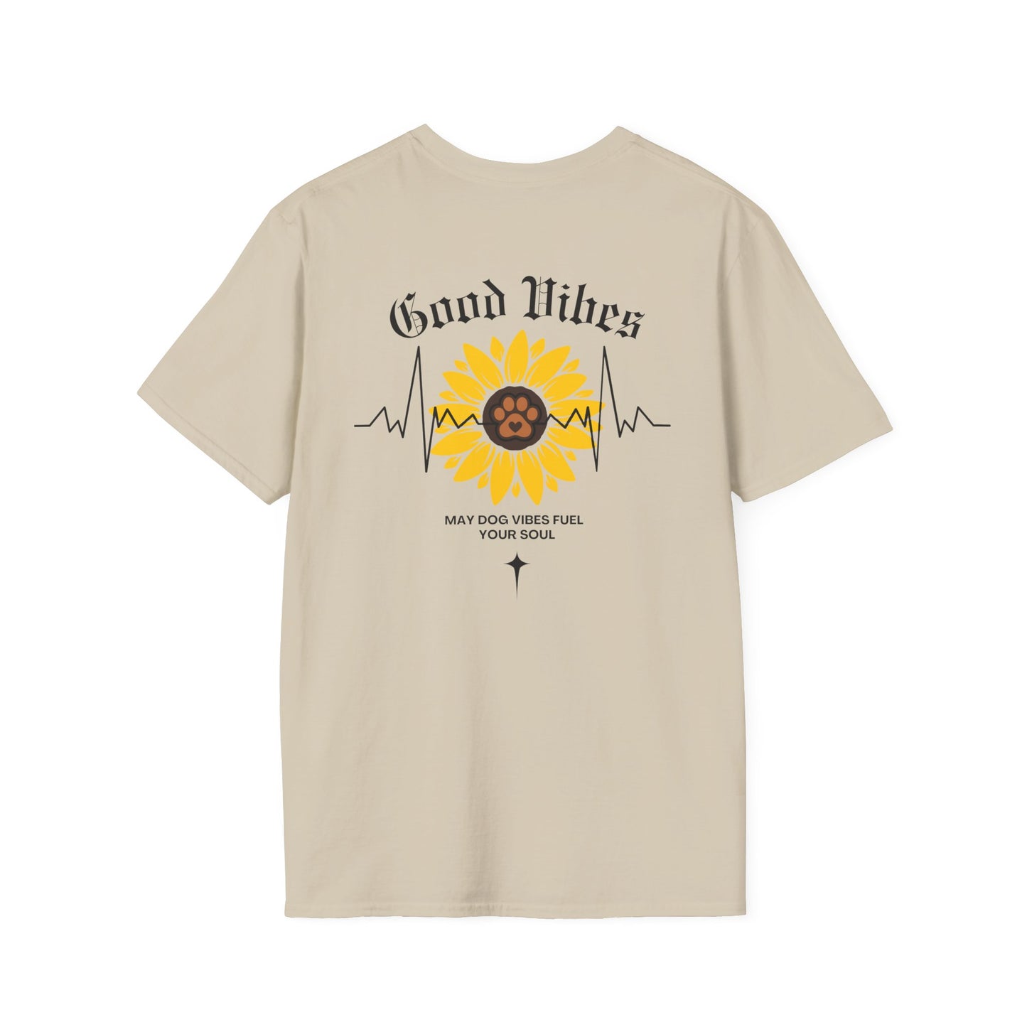 Sunflower Paw Print Good Vibes Unisex T-Shirt