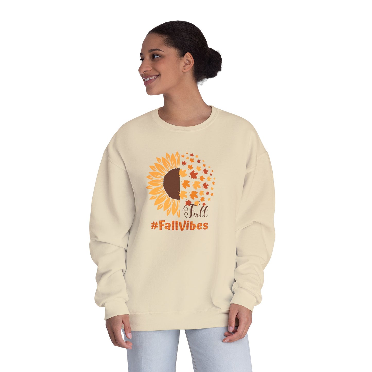 Favorite season fall, Fall Vibes, Fall Season Sweatshirt, Sunflower,  leaves, Fall sweatshirt, girlfriend gift, Unisex Crewneck Sweatshirt