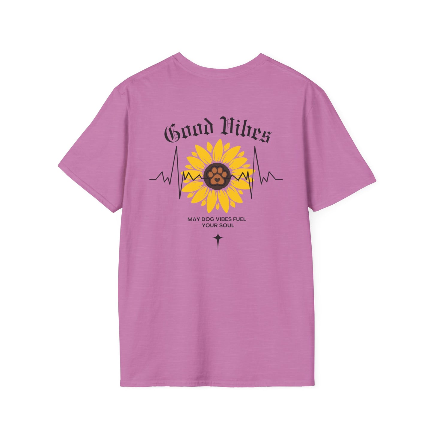 Sunflower Paw Print Good Vibes Unisex T-Shirt