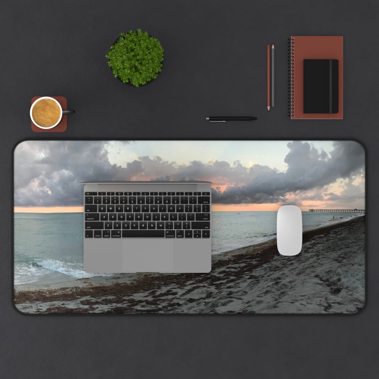 Coastal Sunset Desk Mat - Beach Vibes for Home Office, Coastal Decor, Gift for Ocean Lovers, Work Station Accessories