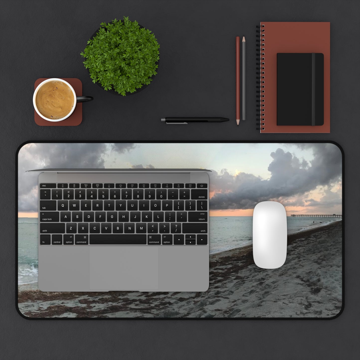 Coastal Sunset Desk Mat - Beach Vibes for Home Office, Coastal Decor, Gift for Ocean Lovers, Work Station Accessories