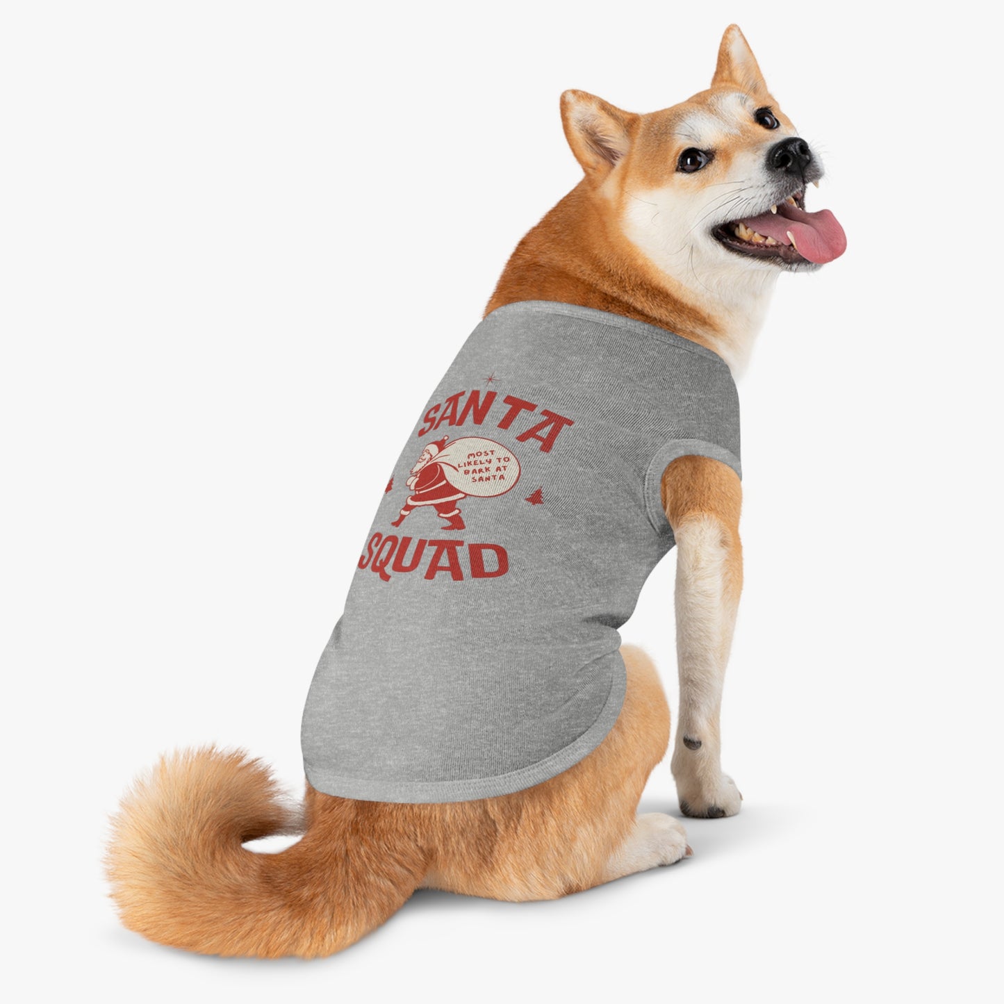 Pet Tank Top - 'Most Likely to Bark at Santa' Retro Santa Squad shirt