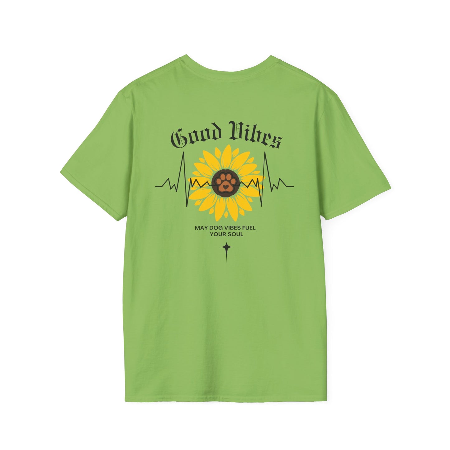 Sunflower Paw Print Good Vibes Unisex T-Shirt