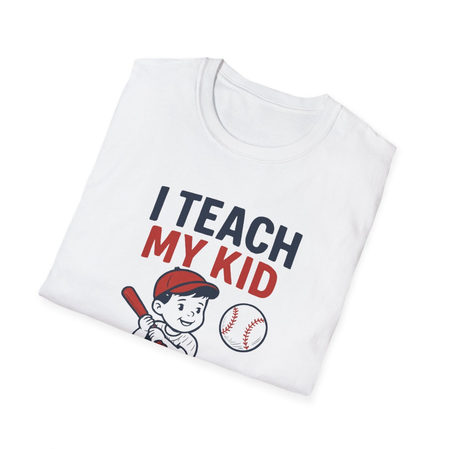 Funny Parent T-Shirt, I Teach My Kid to Hit and Steal Tee, Baseball Fan Gift, Unisex Softstyle Shirt, Sports Humor Apparel, Father's [...]