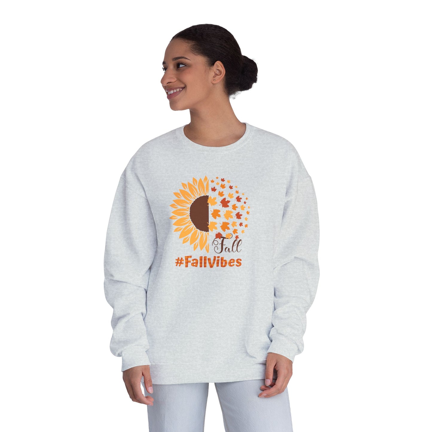Favorite season fall, Fall Vibes, Fall Season Sweatshirt, Sunflower,  leaves, Fall sweatshirt, girlfriend gift, Unisex Crewneck Sweatshirt