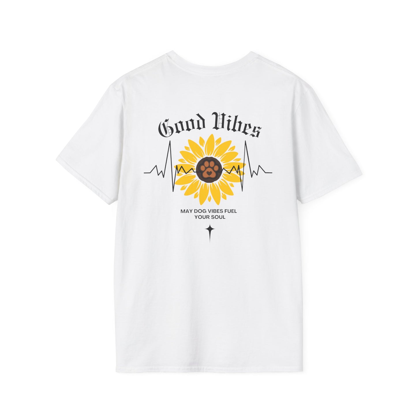 Sunflower Paw Print Good Vibes Unisex T-Shirt