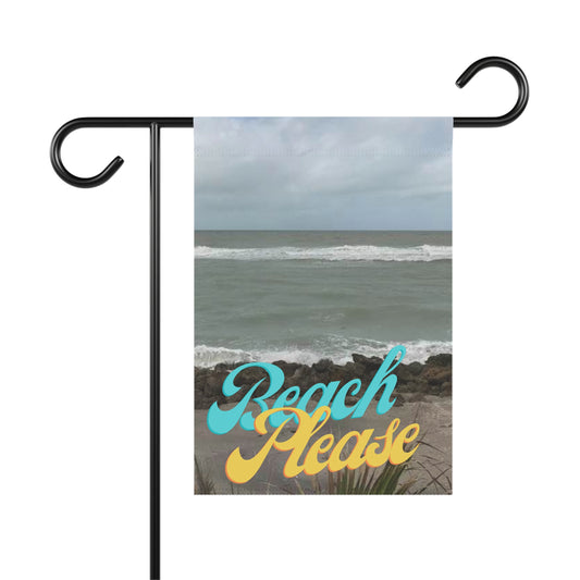 Beach Please Garden Banner, Outdoor Decor, Summer Flag, Coastal Home Decor, Lawn Decoration, Beach House Sign