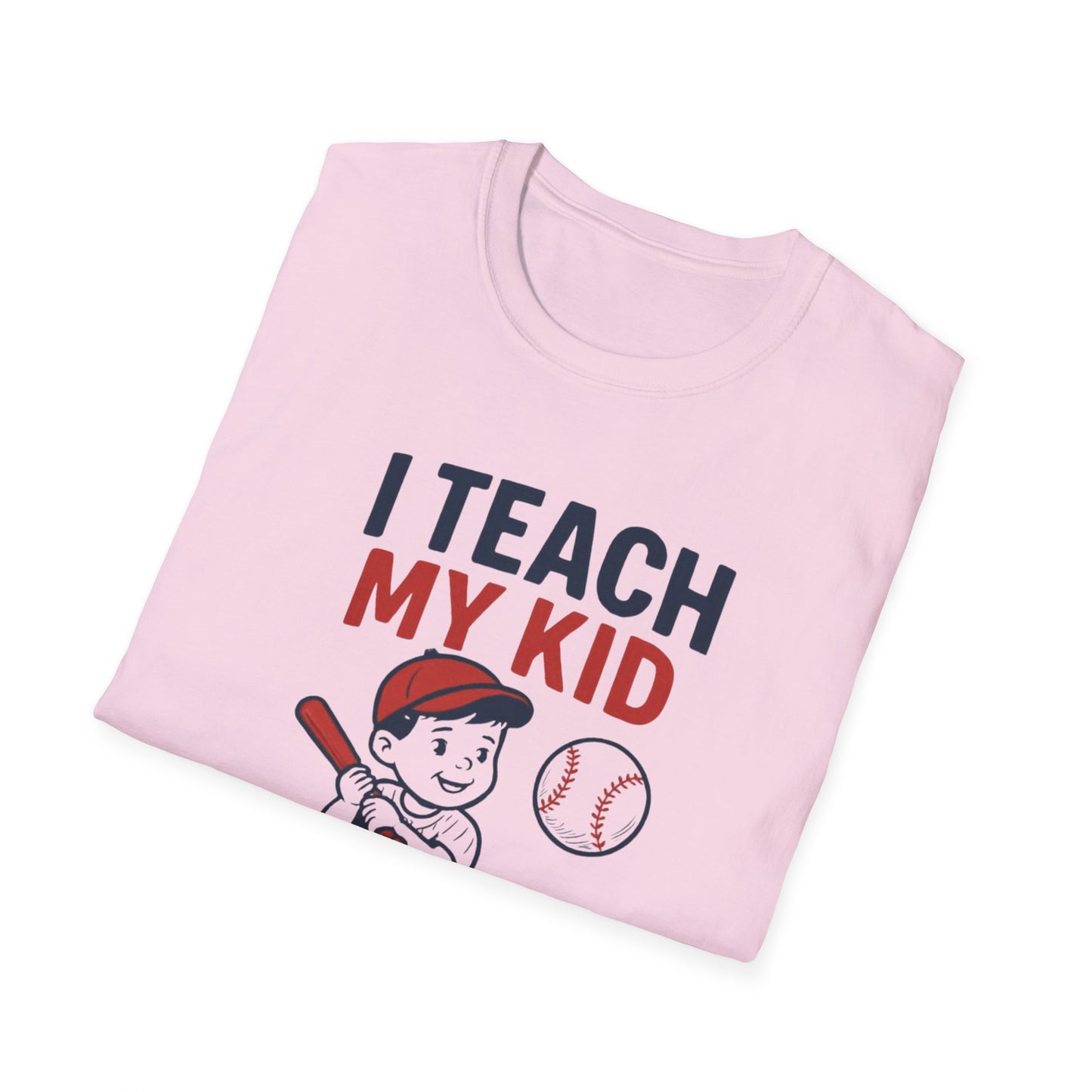 Funny Parent T-Shirt, I Teach My Kid to Hit and Steal Tee, Baseball Fan Gift, Unisex Softstyle Shirt, Sports Humor Apparel, Father's [...]