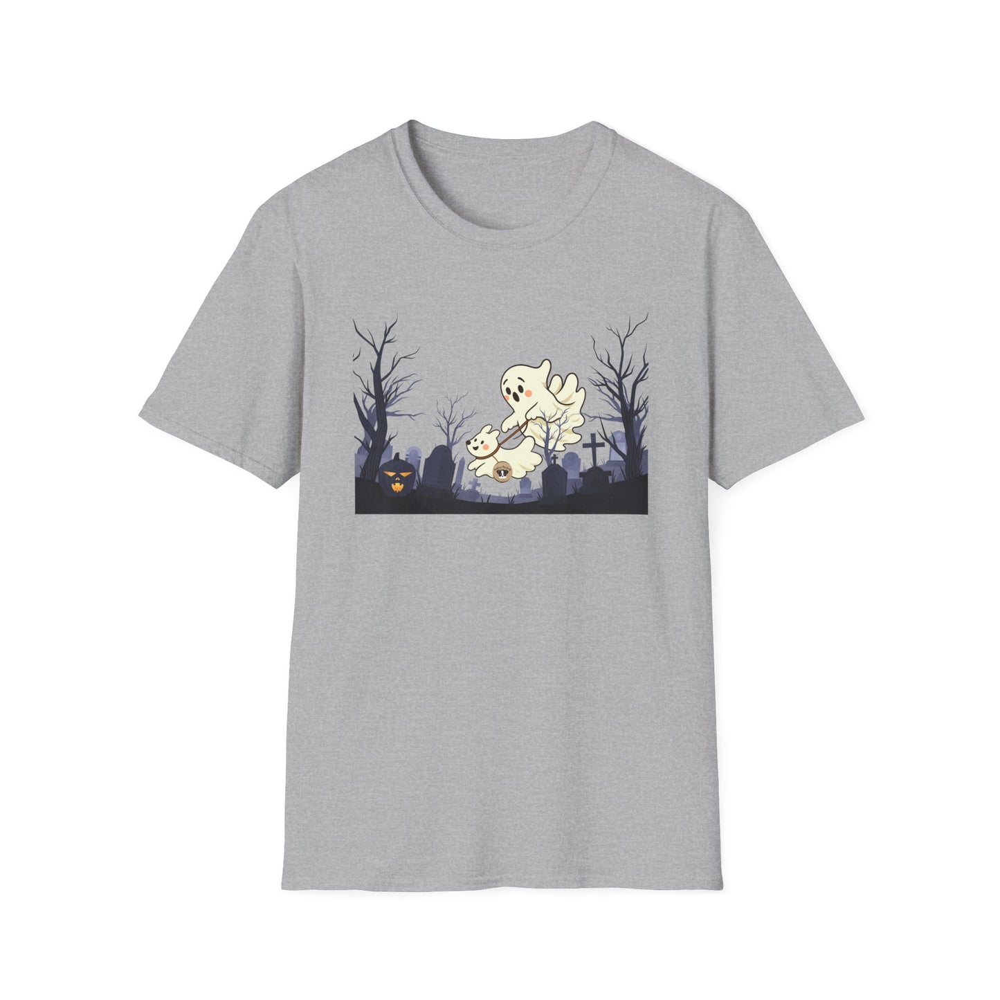 Halloween Cemetery Dog Walking Unisex T-Shirt