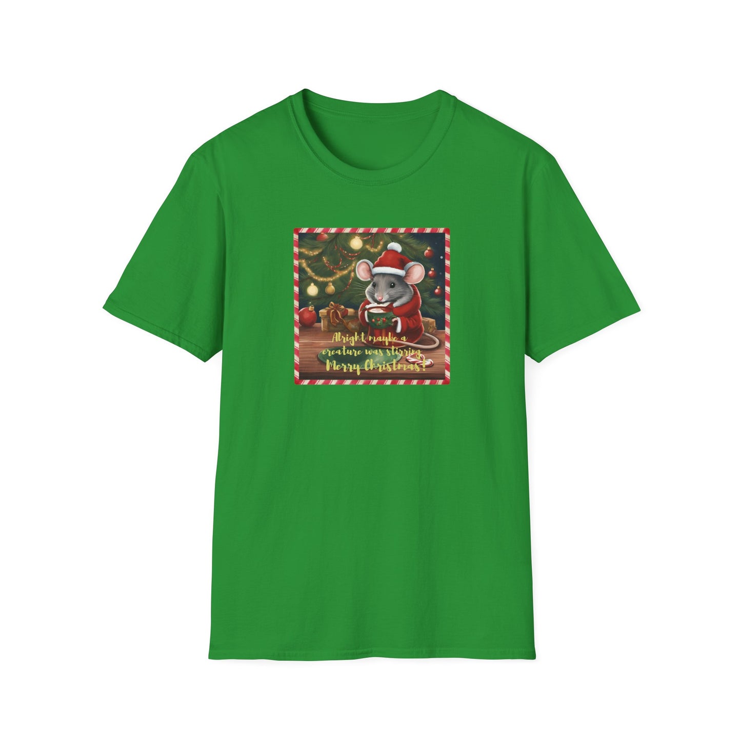 Christmas Mouse Unisex T-Shirt - Not a Creature Was Stirring Design