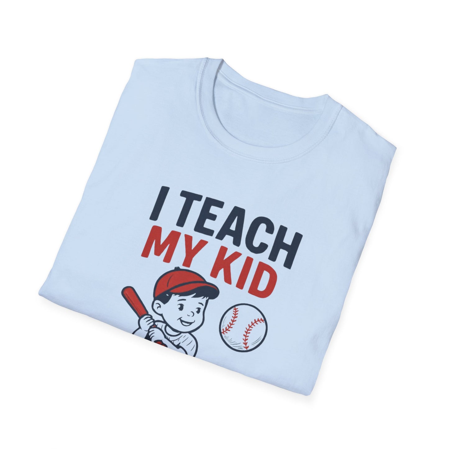 Funny Parent T-Shirt, I Teach My Kid to Hit and Steal Tee, Baseball Fan Gift, Unisex Softstyle Shirt, Sports Humor Apparel, Father's [...]