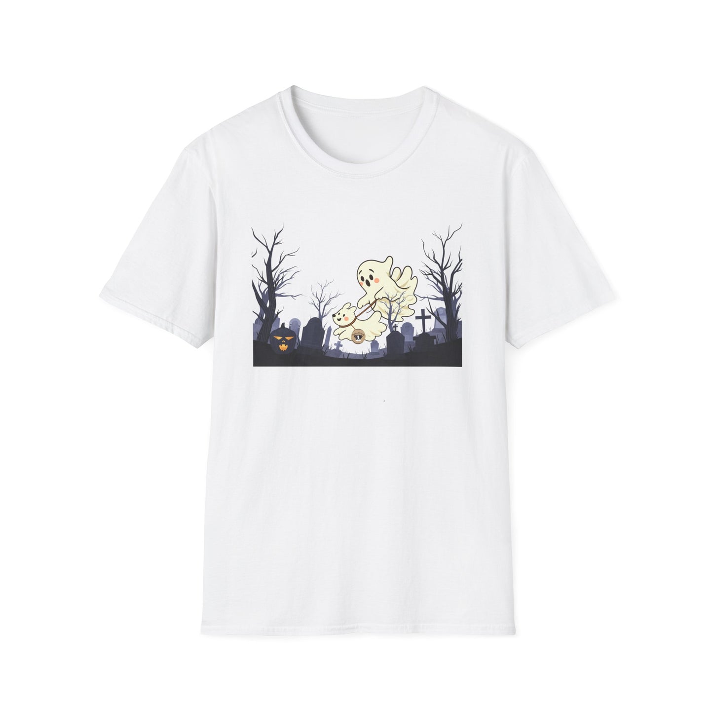 Halloween Cemetery Dog Walking Unisex T-Shirt