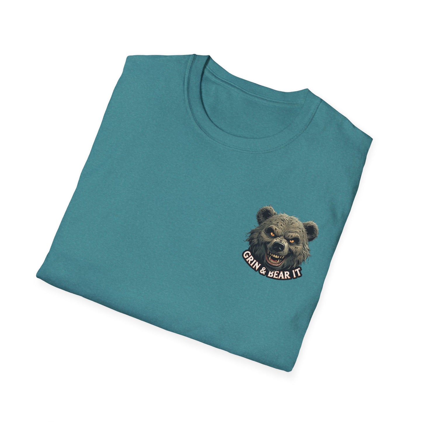 Climate Change Awareness Unisex Softstyle T-Shirt - Grin and Bear it Shirt, Environmental Activist Tee, Save the Planet Top, Nature Lover