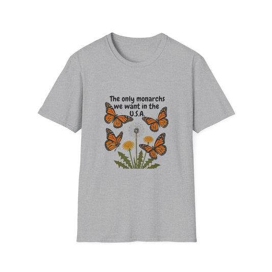 Butterfly Monarchs Protest Tee, Citizens Against Trump Shirt, No Kings Activist Top, Political Resistance Unisex Softstyle T-Shirt,