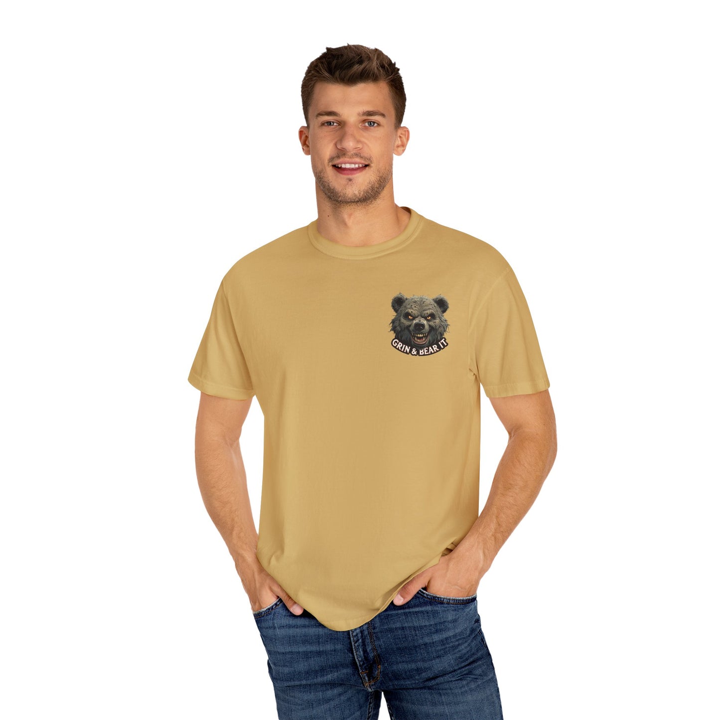 Satirical Stock Market Crash Unisex Tee, Funny Grin & Bear It Tshirt, Financial Crisis Shirt, Market Meltdown Top, Wall Street Humor Gift