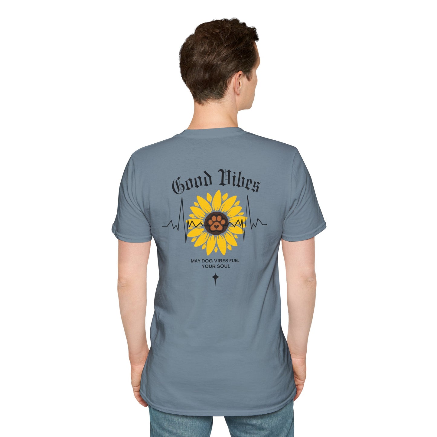 Sunflower Paw Print Good Vibes Unisex T-Shirt