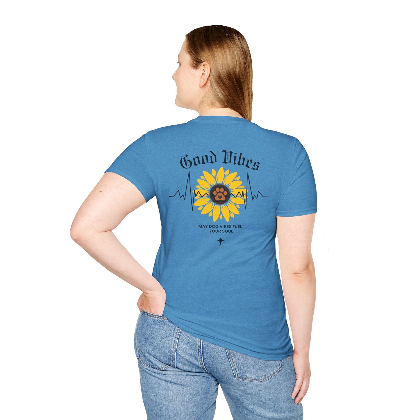 Sunflower Paw Print Good Vibes Unisex T-Shirt