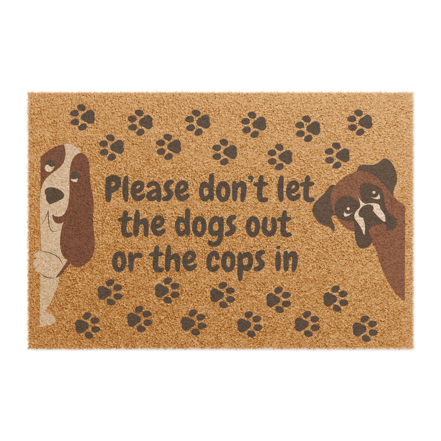 Funny Pet Doormat - "Please Don’t Let The Dogs Out" Home Entrance Mat, Dog Lover Gift, Cute Paw Print Welcome Rug, Pet Friendly Decor, [...]