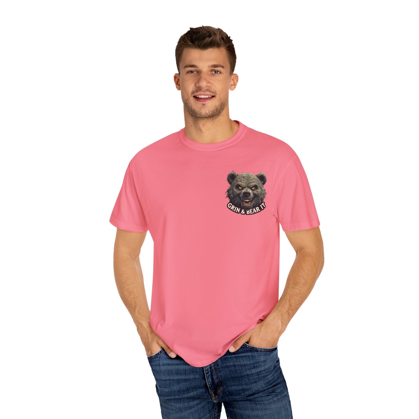 Climate Change Satirical Grin and Bear It T-shirt, Toxic Grinning Bear Tee, Environmental Disaster Shirt, Activist Conservation Apparel